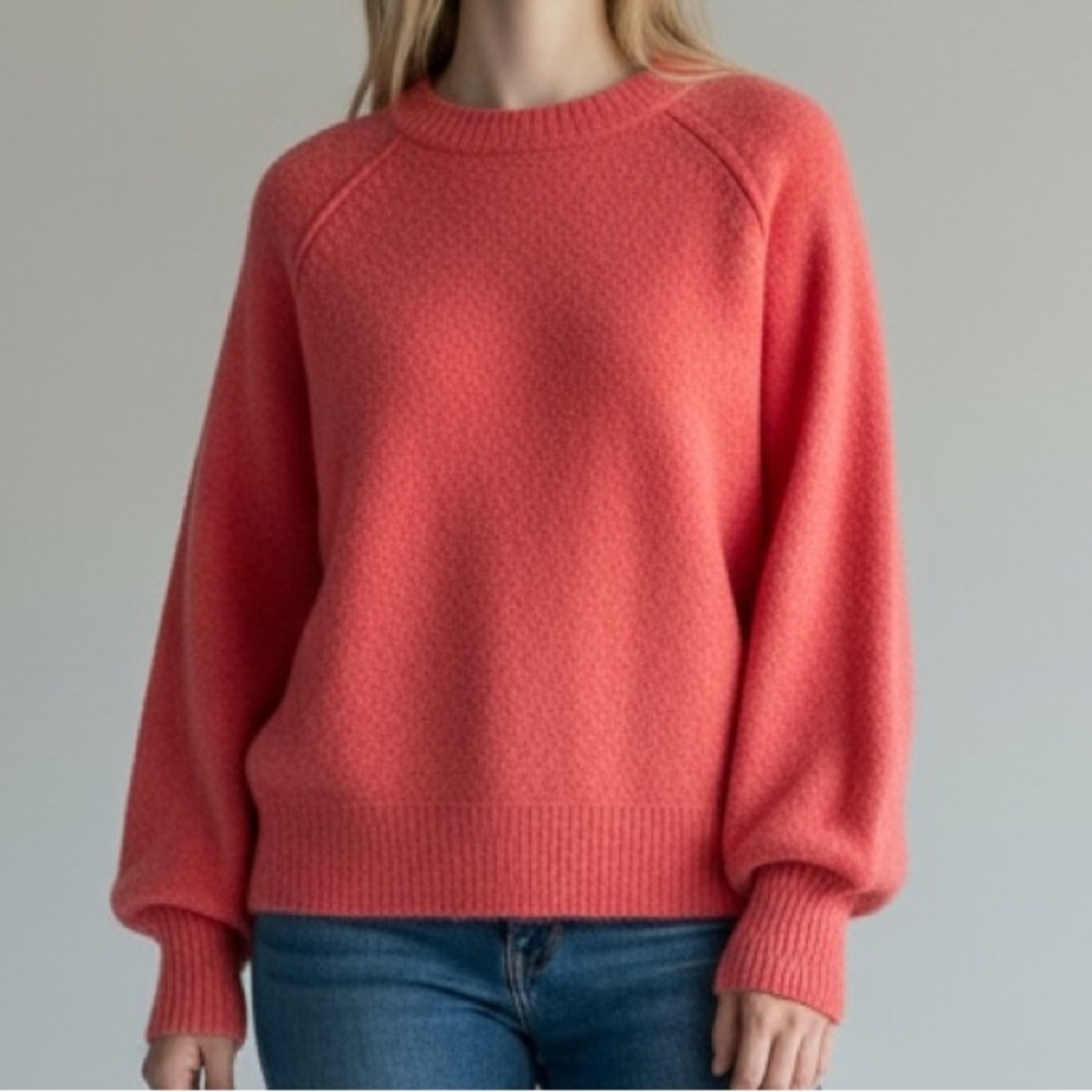 Free People Coral V-Neck Sweater Wool Blend
